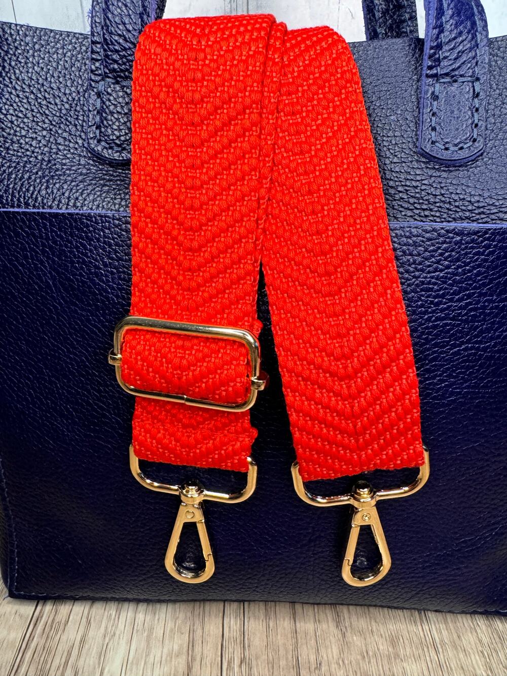 Wide Red Woven Crossbody Strap Guitar Strap Bag Strap FAST SHIP